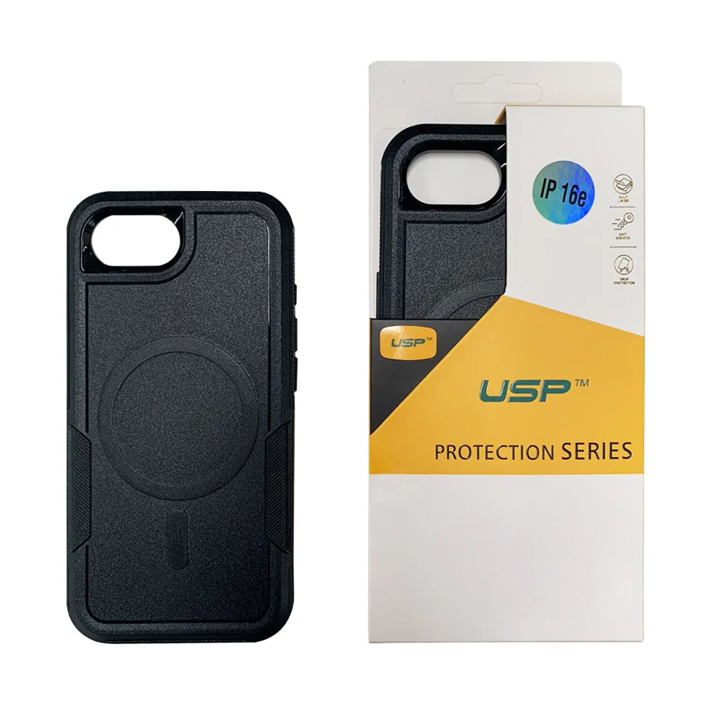 USP Apple iPhone 16e Armor Light Case with MagSafe Black - Two Tough Layers- No Slip Grippy Edges- 360° Protection- Slim- Seek- Pocket FIt