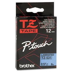 12MM BLACK ON BLUE TZ TAPE