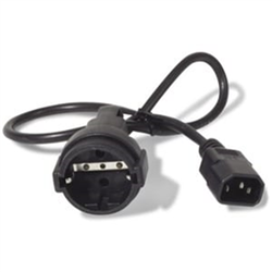 Power Cord. C14 to CEE 7/7 Schuko. 0.6m