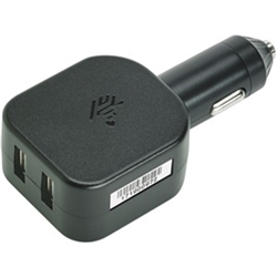 Zebra Cigarette Lighter Adapter, Plug To 2X USB-A 5V, 2.5A