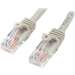 0.5m Gray Cat5e Ethernet Patch Cable with Snagless RJ45 Connectors