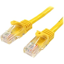 0.5m Yellow Cat5e Ethernet Patch Cable with Snagless RJ45 Connectors
