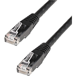 Cat6 Patch Cable With Molded RJ45 Connectors - 15 FT. - Black