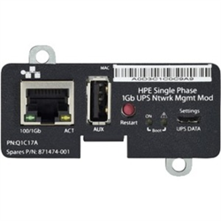 HPE SINGLE PHASE 1Gb UPS NETWORK MANAGEMENT MODULE SOH ONLY