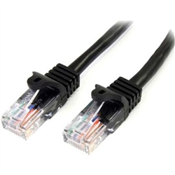 10m Black Cat5e Ethernet Patch Cable with Snagless RJ45 Connectors