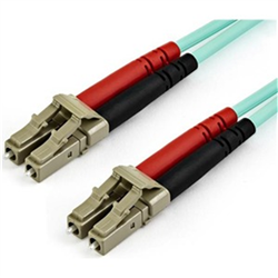 15m OM3 LC to LC Multimode Duplex Fiber Optic Patch Cable - Aqua - 50/125 - LSZH Fiber Optic Cable - 10Gb (A50FBLCLC15)