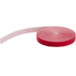 Hook and Loop Tape - 15 m - Reusable Adjustable Cable Ties - Red (HKLP50RD)