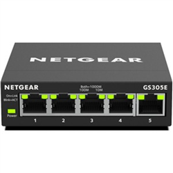 NETGEAR (GS305E) 5-PORT WEB MANAGED SWITCH- GbE+(5)- 5YR