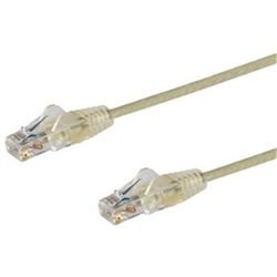 3 m CAT6 Cable - Slim CAT6 Patch Cord - Grey - Snagless RJ45 Connectors - Gigabit Ethernet Cable - 28 AWG (N6PAT300CMGRS)