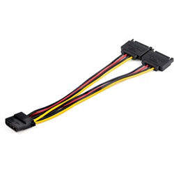 Dual SATA Power to 4-pin Molex Power Adapter Cable
