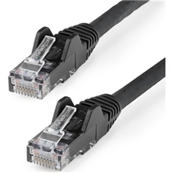 50Cm CAT6 ETHERNET Cable - LSZH (LOW Smoke Zero HALOGEN) - 10 GIGABIT 650MHZ 100W POE RJ45 UTP Network Patch Cord SNAGLESS With Strain Relief - Black Cat 6 ETL Verified (N6LPATCH50CMBK)
