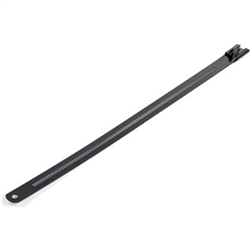 22cm(9in) Metal Cable Ties - 7mm(1/4in) wide 55mm(2-1/4in) Bundle Dia. 45kg(100lb) Tensile Strength Nylon Coated 316 Stainless Steel Self Locking Metal Detectable Ties 50 Pack (CBMMCT)