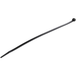 25cm(10in) Cable Ties - 4mm(1/8in) wide 68mm(2-5/8in) Bundle Diameter 22kg(50lb) Tensile Strength Nylon Self Locking Zip Ties w/ Curved Tip - 94V-2/UL Listed 100 Pack - Black(CBMZT10B)