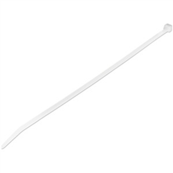 25cm(10in) Cable Ties - 4mm(1/8in) wide 68mm(2-5/8in) Bundle Diameter 22kg(50lb) Tensile Strength Nylon Self Locking Zip Ties w/ Curved Tip - 94V-2/UL Listed 100 Pack - White(CBMZT10N)