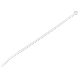 25cm(10in) Cable Ties - 4mm(1/8in) wide 68mm(2-5/8in) Bundle Diameter 22kg(50lb) Tensile Strength Nylon Self Locking Zip Ties w/Curved Tip 94V-2/UL Listed 1000 Pack - White(CBMZT10NK)