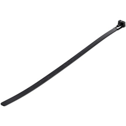 25cm(10in) Reusable Cable Ties - 7mm(1/4in) wide 65mm(2-1/2in) Bundle Dia. 22kg(50lb) Tensile Strength Releasable Nylon Ties Indoor/Outdoor 94V-2/UL Listed 100 Pack - Black(CBMZTRB10BK)