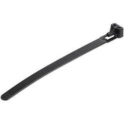 12cm(5in) Reusable Cable Ties - 7mm(1/4in) wide 30mm(1-1/8in) Bundle Dia. 22kg(50lb) Tensile Strength Releasable Nylon Ties Indoor/Outdoor 94V-2/UL Listed 100 Pack - Black (CBMZTRB5BK)