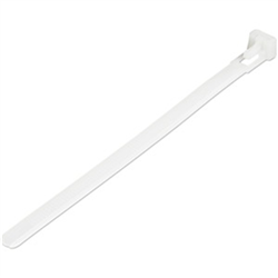 15cm(6in) Reusable Cable Ties - 7mm(1/4in) wide 35mm(1-3/8in) Bundle Dia. 22kg(50lb) Tensile Strength Releasable Nylon Ties Indoor/Outdoor 94V-2/UL Listed 100 Pack - White (CBMZTRB6)