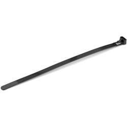 20cm(8in) Reusable Cable Ties - 7mm(1/4in) wide 50mm(1-7/8in) Bundle Dia. 22kg(50lb) Tensile Strength Releasable Nylon Ties Indoor/Outdoor 94V-2/UL Listed 100 Pack - Black (CBMZTRB8BK)