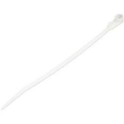 15cm(6in) Cable Ties with Mounting Hole - 3mm(1/8in) wide 40mm(1-1/2in) Bundle Dia. 18kg(40lb) Tensile Strength Nylon 66 Self Locking Ties w/Screw Hole UL Listed 100 Pack(CBMZTS10N6)