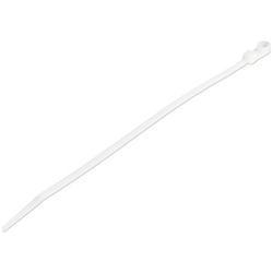 20cm(8in) Cable Ties with Mounting Hole - 4mm(1/8in) wide 52mm(2in) Bundle Diameter 22kg(50lb) Tensile Strength Nylon 66 Self Locking Ties w/Screw Hole UL Listed 100 Pack(CBMZTS10N8)
