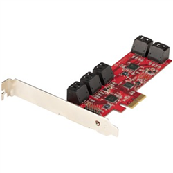 SATA PCIe Card - 10 Port PCIe SATA Expansion Card - 6Gbps - Low Full Profile - Stacked SATA Connectors - ASM1062 Non-Raid - PCI Express to SATA Converter Adapter