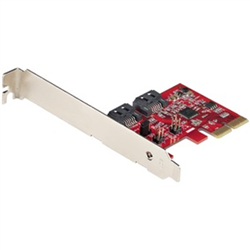SATA PCIe Card - 2 Port PCIe SATA Expansion Card - 6Gbps - Full Low Profile - PCI Express to SATA Adapter Controller - ASM1062R SATA RAID - PCIe to SATA Converter