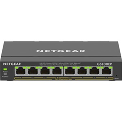 Netgear (GS308EP) 8-PORT Web Managed SWITCH- POE+(8) 62W- 5YR