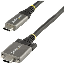 3ft (1m) Side Screw Locking USB C Cable 10Gbps - USB 3.1/3.2 Gen 2 Type-C Cable - 100W (5A) Power Delivery Charging DP Alt Mode - Dual Screw Lock - USB-C Cord Charge/Sync