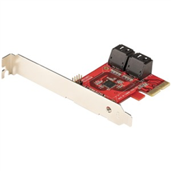 STARTECH SATA PCIe- 4 PORTS- NON-RAID- 6GBPS- PCI EXPRESS TO SATA- 2YR