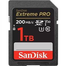 SanDisk Extreme Pro SDXC- SDXXD 1TB- V30- U3- C10- UHS-I- 200MB/s R- 140MB/s W- 4x6- Lifetime Limited