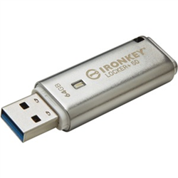 64GB USB 3.2 IronKey Locker+ 50 AES USB w/256bit Encryption