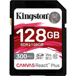 128GB SDXC React Plus HS-II 300R/260W U3 V90 Full HD/4K/8K