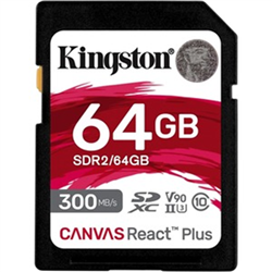 64GB SDXC React Plus UHS-II 300R/260W U3 V90 Full HD/4K/8K