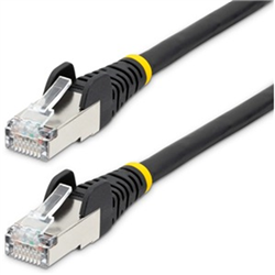 5m CAT6a Ethernet Cable - Black - Low Smoke Zero Halogen (LSZH) - 10GbE 500MHz 100W PoE++ Snagless RJ-45 w/Strain Reliefs S/FTP Network Patch Cord