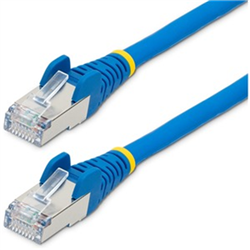 5m CAT6a Ethernet Cable - Blue - Low Smoke Zero Halogen (LSZH) - 10GbE 500MHz 100W PoE++ Snagless RJ-45 w/Strain Reliefs S/FTP Network Patch Cord