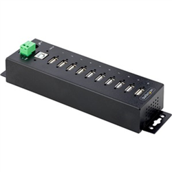 Startech 10 Port Industrial USB 2.0 HUB- Mountable USB Expansion Hub 2YR