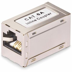 Shielded RJ45 Coupler Inline Cat6a Coupler Female to Female (F/F) T568B Pinout Shielded Ethernet Cable Extension