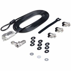 Laptop/Desktop / Peripheral Lock Kit Theft-Deterring Security Lock K-Slot 9.8ft (3m) Steel Cable 3x Devices User-Resettable 4-Digit Lock - TAA