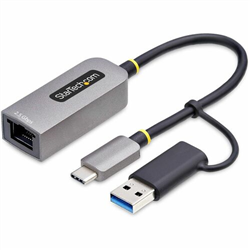 2.5GbE USB-C to Ethernet Adapter with USB-A Converter NBASE-T NIC USB 3.0 Type-C 2.5/1G Multi Speed Network Thunderbolt Compatible Windows/Mac
