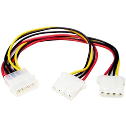 LP4 to 2x LP4 Power Y Splitter Cable M/F - LP4 Splitter - Molex Y Splitter - Molex Splitter