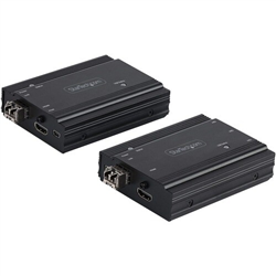 4K HDMI KVM Extender over Fiber - HDMI Video USB Remote KVM Switch/Console Extender - up to 984ft/300m (MultiMode) - 2x 10G MMF SFP+ modules - KVM Extension Kit (TX/RX)