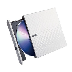 Asus SDRW-08D2S-U Lite White External Slim DVD BURNER. 8X DVD Writing SPEED. USB 2.0 Interface