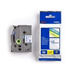 18MM BLUE ON WHITE TZ TAPE