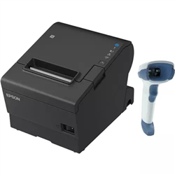 EPSON POS BUNDLE x10 TM-T88VII-612 Desktop Direct Thermal Printer -x10 DS2208-HC with Shielded USB Cable ZEBRA