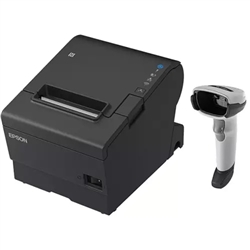 EPSON POS BUNDLE x10 TM-T88VII-612 Desktop Direct Thermal Printer -x10 DS2208 White with Stand USB ZEBRA