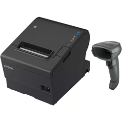 EPSON POS BUNDLE x10 TM-T88VII-612 Desktop Direct Thermal Printer -x10 DS4608 Black with Stand USB ZEBRA