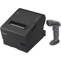 PSON POS BUNDLE x10 TM-T88VII-612 Desktop Direct Thermal Printer -x10 LI4278 Black with Stand USB ZEBRA