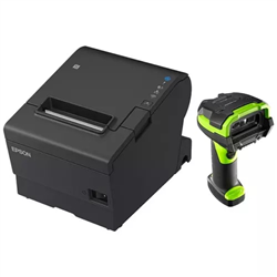 EPSON POS BUNDLE x4 TM-T88VII-612 Desktop Direct Thermal Printer -x4 LI3678 Black with Stand USB ZEBRA