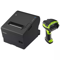 EPSON POS BUNDLE x4 TM-T88VII-612 Desktop Direct Thermal Printer -x4 LI3608-ER Rugged USB Kit ZEBRA